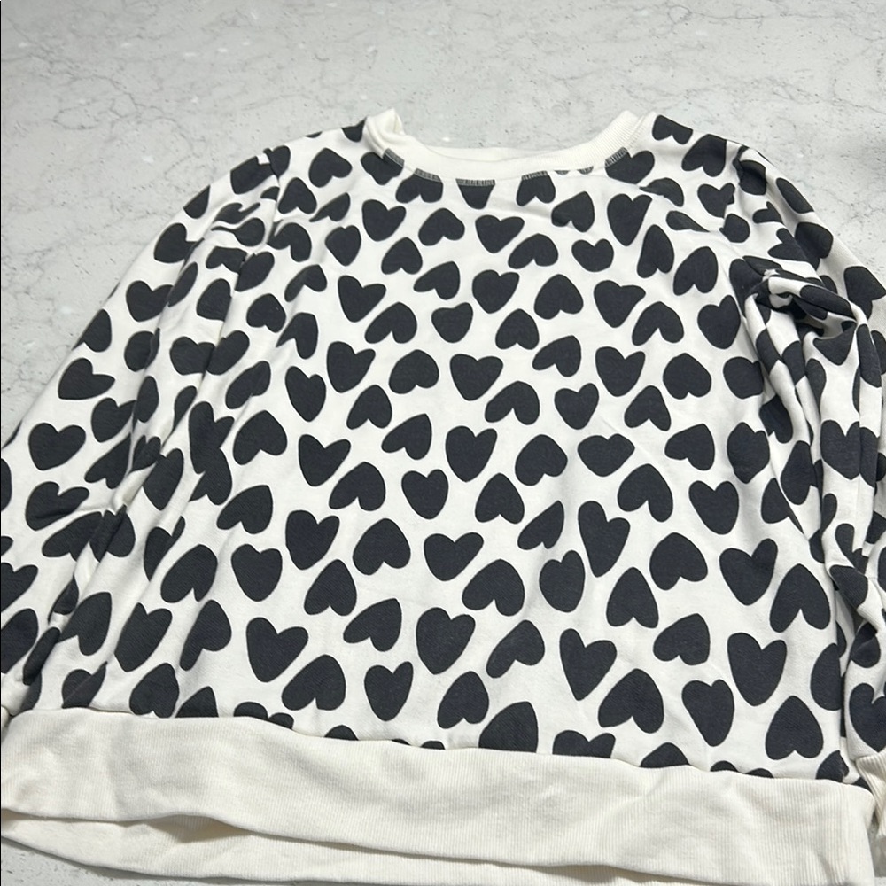 Cat & Jack Black and White Heart Sweater